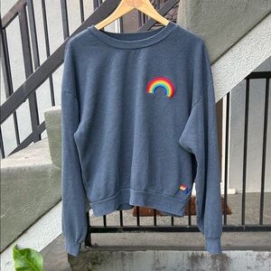 Aviator Nation Rainbow Crew Neck Sweatshirt Size Small Made in California